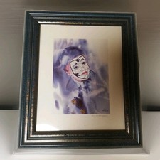 Bild Druck Pierrot Clown S. Netthorn Holzrahmen "seine Kindheit verlieren" 32x38