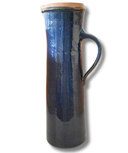 Hoher tonkrug blau glasiert - hoher,