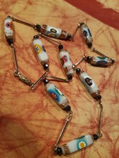 Vintage Murano Glas Kette Millefiori Kette 60 cm Italy--eine "Perle" gebrochen.