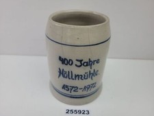 Bierkrug 400 Jahre Höllmühle 1572-1972 Steingut vintage Jubiläum Deko #255923