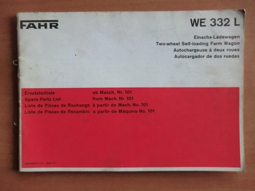 Fahr ersatzteilliste einachs - fahr,