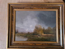 Karl Schmidbauer Landschaftsgemälde mit Rahmen Hartfaserplatte