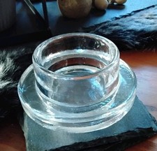 Modernes Teelichtglas groß 9x5x5,5cm klar  Kerzenglas Glas schwer Maxiteelicht