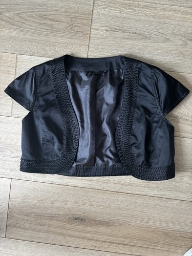 Fransa black satin - satin, bolero