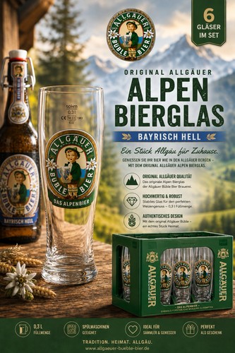 Allgäuer büble bier glas - allgäuer,