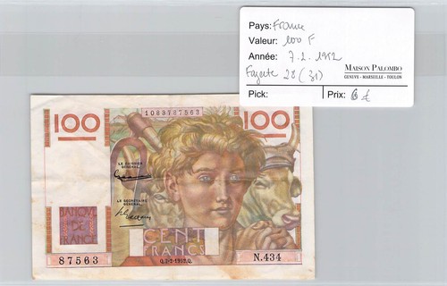 Geldschein frankreich 100 - geldschein,