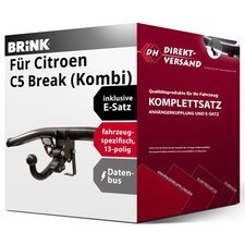 Für C5 Break III Typ TD (Brink) Anhängerkupplung abnehmbar + E-Satz 13pol Set