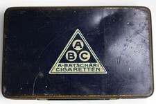 alt Blechdose A. Batschari Mercedes 25 Cigaretten 1918 ABC Zigaretten 1,5x11x7cm