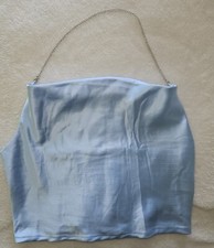 Top, Oberteil, Bustier, hellblau, Trägerlos, Kettchen, gesmokt, Shein, Gr. 36