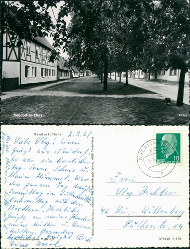 Ansichtskarte neudorf - ansichtskarte, (harz)