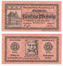 ⛧ROTTENBURG am NECKAR 1918: "Oberamtsstadt ✬ Rathaus ✬ Ahland", 50 Pfg. NOTGELD