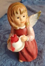 Goebel Engel mit Kerze Dunkelrot  - 12,5x5cm - Sehr Guter Zustand -