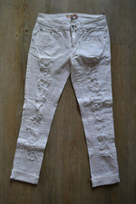 One Love Jeans Skinny Jeanshose Stretch mit Rissen, weiß, Gr. S, kaum getragen