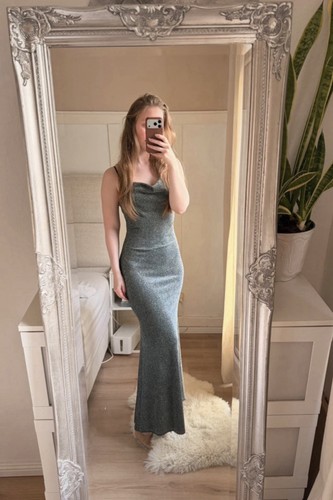 Glitzerkleid grau silber - glitzerkleid,