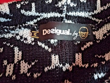 hüftlange Strickjacke Desigual Gr M schwarz weiß bunt
