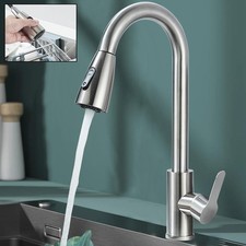 Küchenarmatur Ausziehbar Brause Edelstahl 360° Wasserhahn Küche Mischbatterie