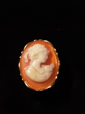 Brosche/ Kamee/ Gemme/ Frauenkopf/Modeschmuck /DDR ?/60er-70er Jahre/ Gebraucht 