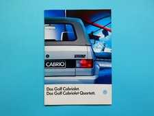 Prospekt / Katalog / Broschüre - VW Golf I Cabrio / Cabriolet / Quartett - 08/92