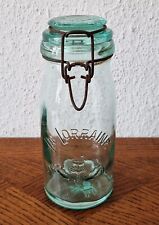 Schönes grünes La lorraine Vorrat / Einmachglas shabby chic France um 1900 - L34