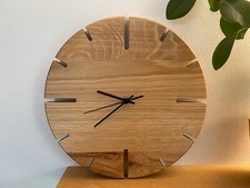 Wanduhr holz eiche rund - holz,