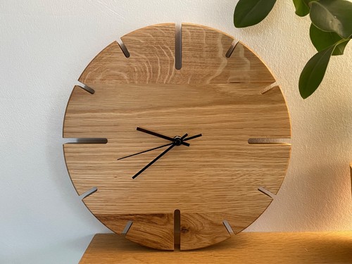 Wanduhr holz eiche rund - wanduhr,