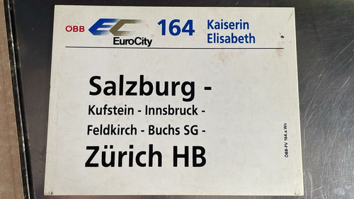 Eurocity 164 zuglaufschild - ec,
