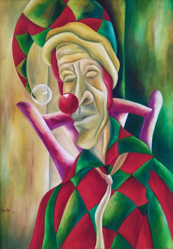 Großes gaukler clown - großes, original