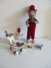 En Sif & Gry Weihnachten Maus Schneemann Kugel Rentier Rotkehlchen Biene Filz 9x