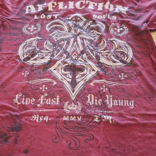 Affliction herren shirt rot - t-shirt,