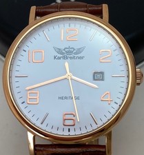 HERREN ARMBANDUHR KARL BREITNER NEU SWISS QUARTZ SUPERFLAT  HERITAGE 5 ATM OVP