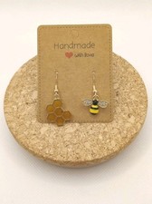 Ohrringe Ohrhänger Biene Wabe Bienenwabe