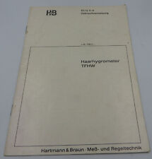 Hartmann & Braun, Haarhygrometer TFHW Gebrauchsanweisung