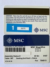 MSC Magnifica Schlüsselkarte | Keycard | Boardingpass