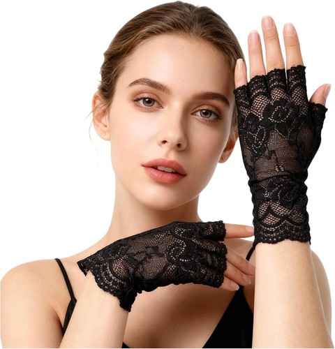 Paar damen spitzenhandschuhe - 1,