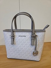 NEUE Handtasche Michael Kors Jet Set Travel grau, weiß, silber XS Tote Bag