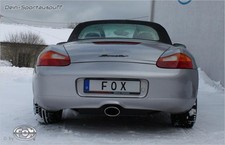 Fox Sportauspuff mittig Porsche Boxster Typ 986 2.5 140x90mm oval eingerollt