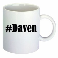 Kaffeetasse #Daven Hashtag Raute Keramik Höhe 9,5cm in Weiß