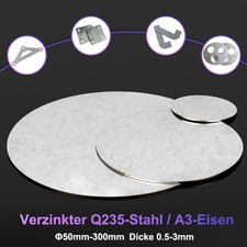 Verzinkt Stahl Scheiben Eisenscheibe Ronde Stahlplatten 0,5mm-3mm Stärke S235