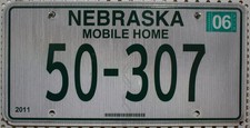 Nebraska Nummernschild USA Kennzeichen Mobile Home US License Plate 70 S1 2 9