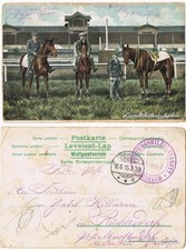 Ansichtskarte  Künstlerkarte, Pferderennbahn 1915