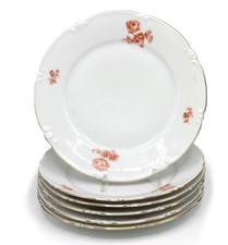 TELLER 6x Kuchenteller Blumendekor Goldrand Zeh Scherzer Bavaria 50Jahre Ø19,5cm