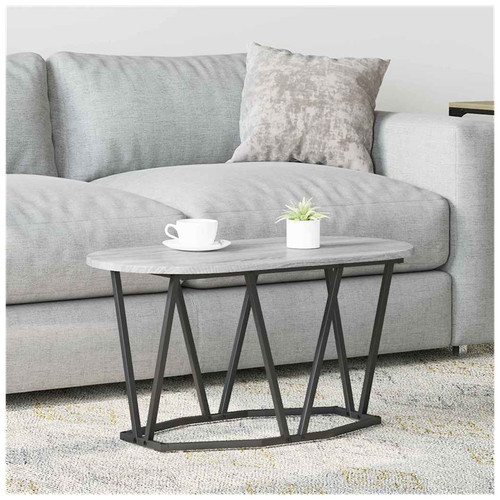 Couchtisch oval grau sonoma - couchtisch,