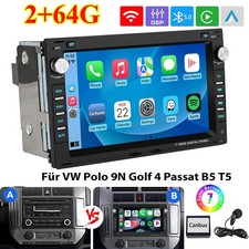 Autoradio GPS Apple Carplay Für VW Polo 9N Golf MK4 Passat B5 T5 Android 14 RDS