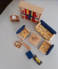 Puppenhaus Möbel Set Wohnzimmer Zustand Gut Sofa Sessel Tisch Schrank
