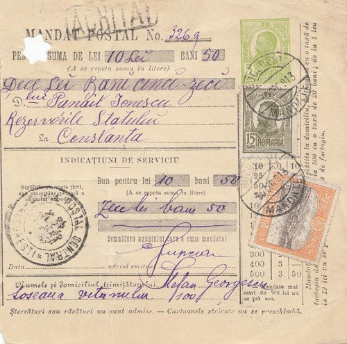 Rumänien 1913 mandat - rumänien:, postal