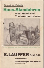 Katalog Uhren uralt E.Lauffer
