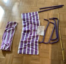 zusammenbaubarer Strandsessel, lila-weiß gestreift, Liegefläche 95 cm