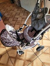 Zwillingspuppenwagen BAYER CHIC 2000 Tandem-Buggy Vario Sternchen (Grau-Weiß)
