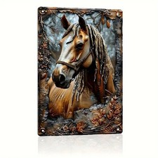 Blechschild Pferdekopf Pferd Metallschild 30x20cm Nostalgie Vintage TE1598