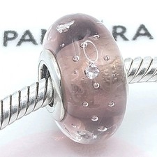 Pandora Charm "Murano Zirkonia Beerefarben" 791616 Glas Silber Original 